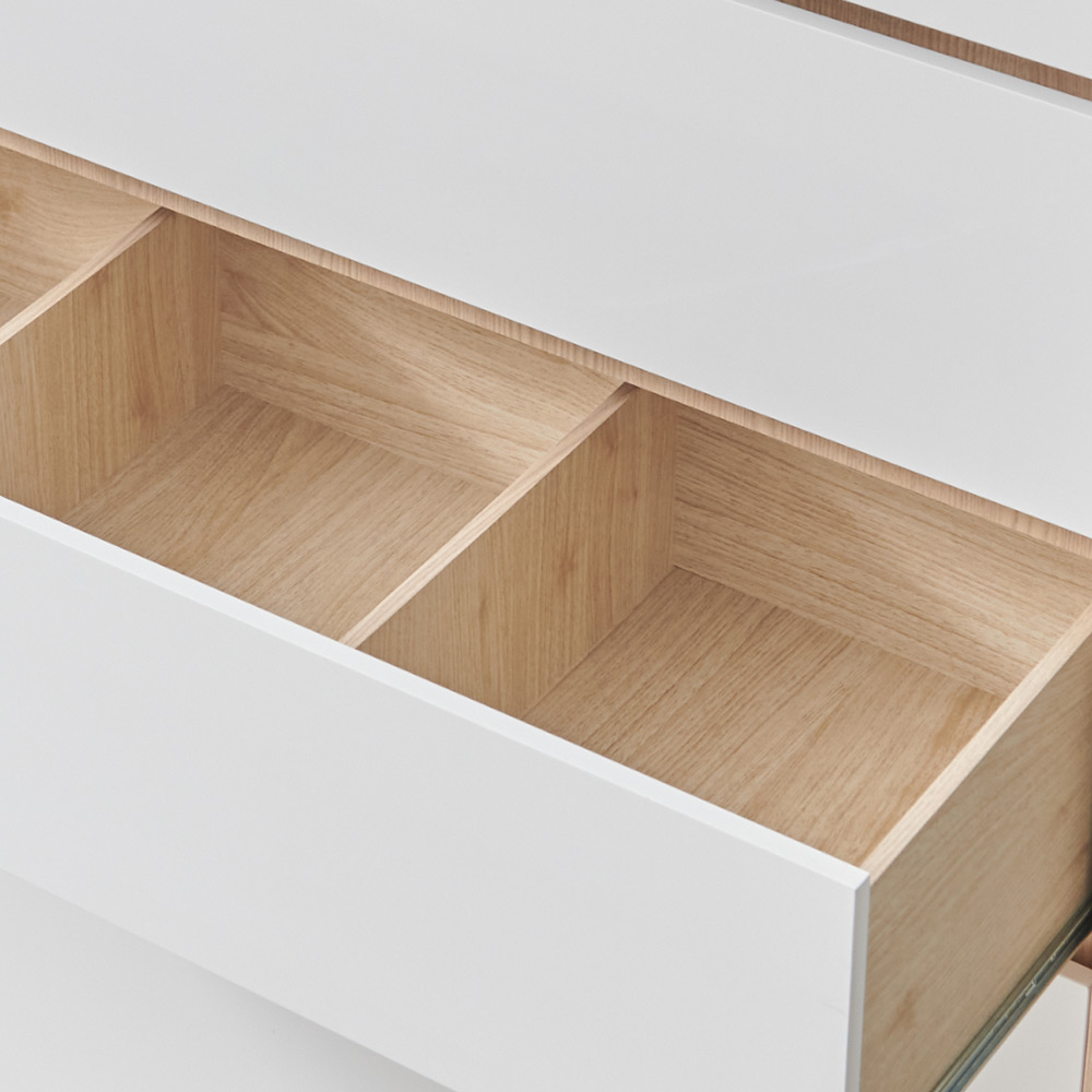 일린 옷서랍장 광폭 칸막이 드레스룸 수납장 1000x500x1408mm, 5단, 네추럴 - 상세 이미지 5