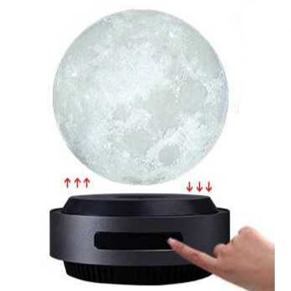 자기부상 달 무드등 공중부양 회전 인테리어 조명 월넛 14cm 문램프 - 상세 이미지 5