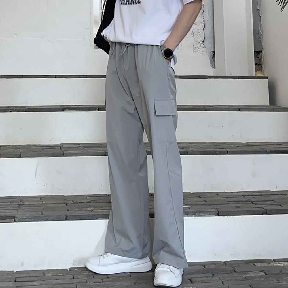 남자 여름바지 밴딩 카고 쿨 팬츠 남자 냉장고바지 - 상품 이미지