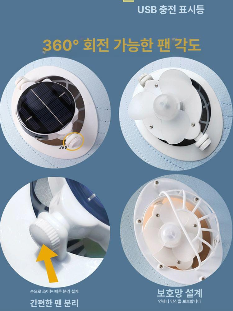 선풍기썬캡 선풍기모자 선바이저 햇빛 농사 해변 대형 대챙 오픈탑 핑크그레이 태양광+USB충전 충전기 증정 - 상세 이미지 2