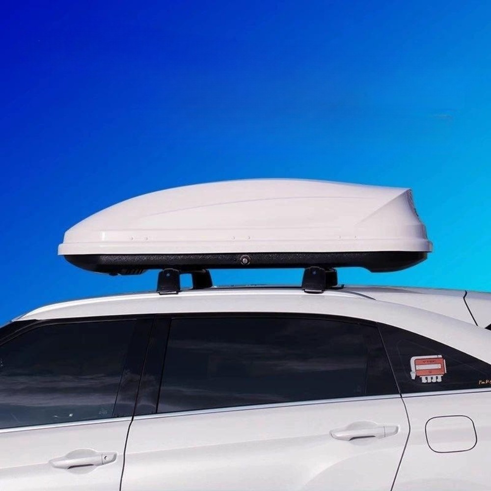 SUV 카니발 캠핑카 4세대 루프박스 대용량 900L 가로바 포함 풀세트 300L 화이트 프리 가로바 세트 나사가 박혀있다 - 상품 이미지