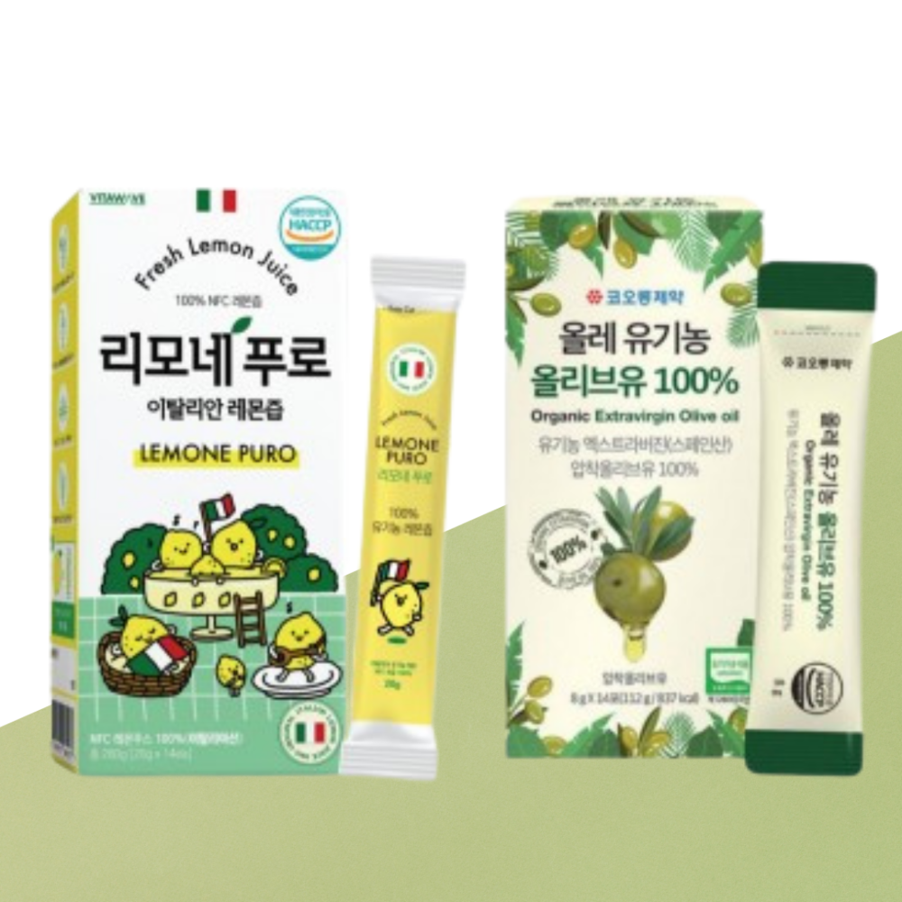 올리브유레몬즙 올레샷 올리브레몬샷 올리브오일레몬즙 세트 스틱 - 메인 이미지