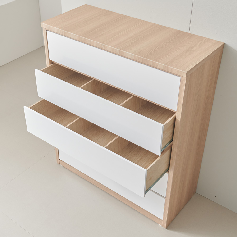 일린 옷서랍장 광폭 칸막이 드레스룸 수납장 1200x500x1408mm, 5단, 네추럴