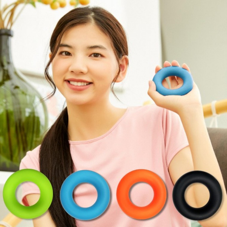 실리콘악력기 운동 손가락마사지 마사지 손마사지기 재활운동기기 핸드그립 실리콘 링 악력기 - 메인 이미지