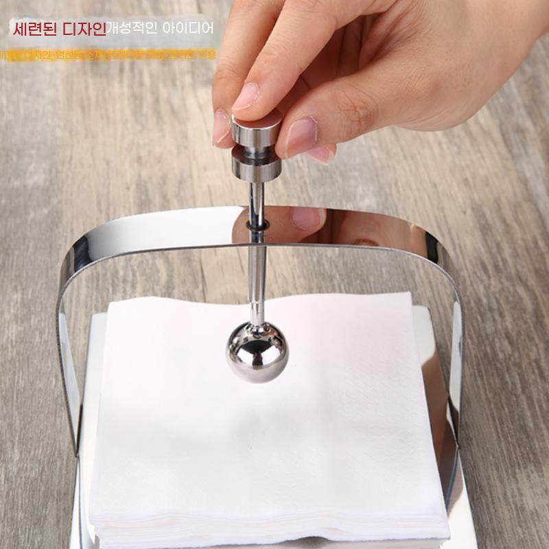 스테인레스 냅킨 케이스 홀더 스텐 티슈 거치대 식당 고급 호텔 카페 - 상세 이미지 3