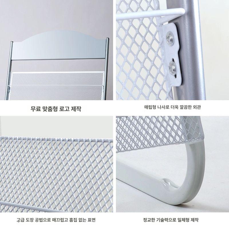 잡지 꽂이 스탠드 카달로그 매거진랙 리플렛 가판대 북랙 폭 30 3단 블랙 평 - 상세 이미지 5