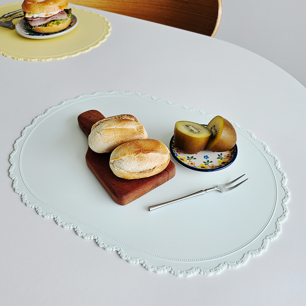 루오 식탁매트 레이스 실리콘 방수 테이블매트