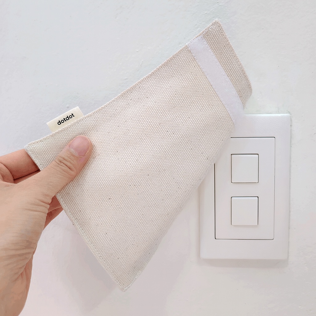 닷닷 벨크로형 스위치 가리개 광목 콘센트 덮개 패브릭 커버