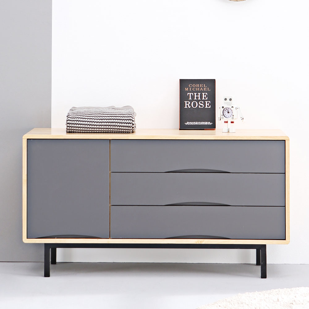 아듀 거실장 원목 티비다이 선반 TV 장식장 서랍 1200