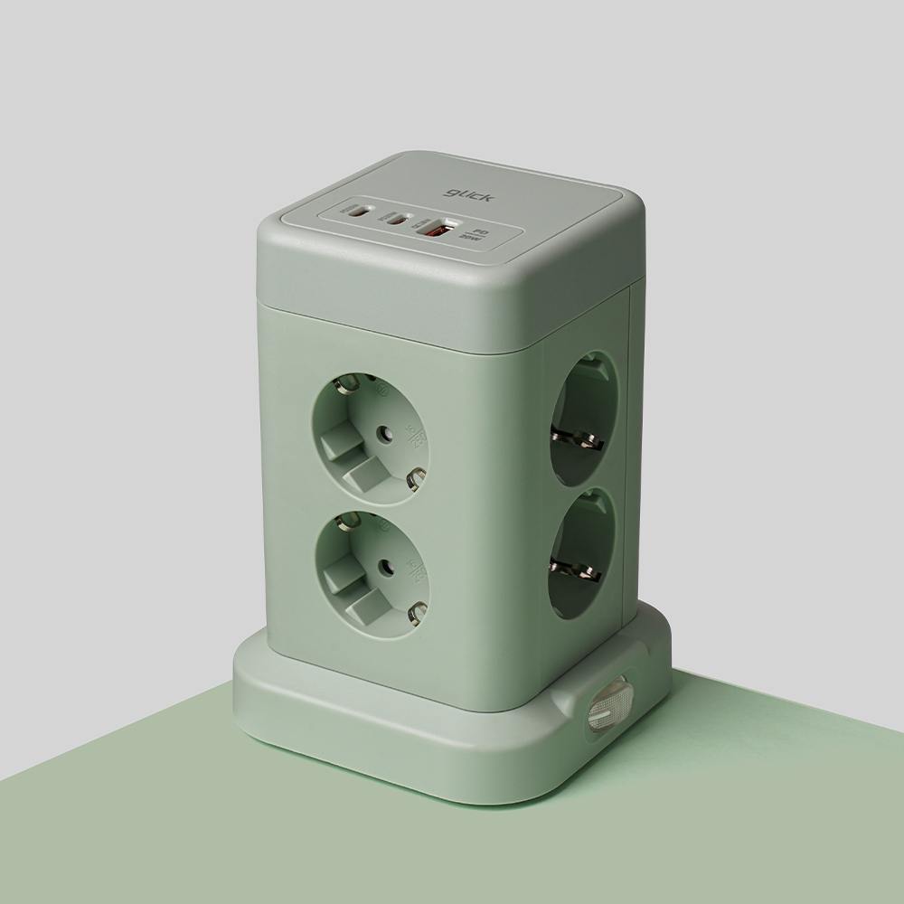 지클릭커 타워 8구 고용량 4000W USB 출력 멀티탭 NP708PD 화이트 이미지 4