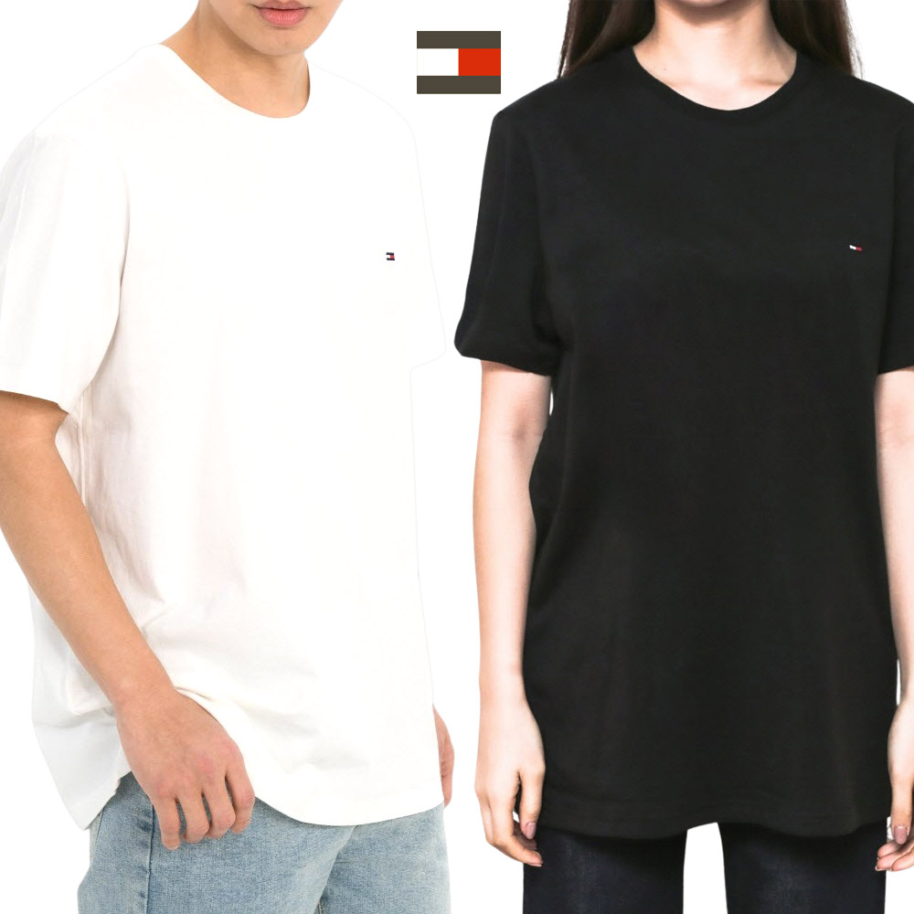 타미힐피거 반팔티 라운드넥 T3139 로고 티셔츠 커플티 남녀공용