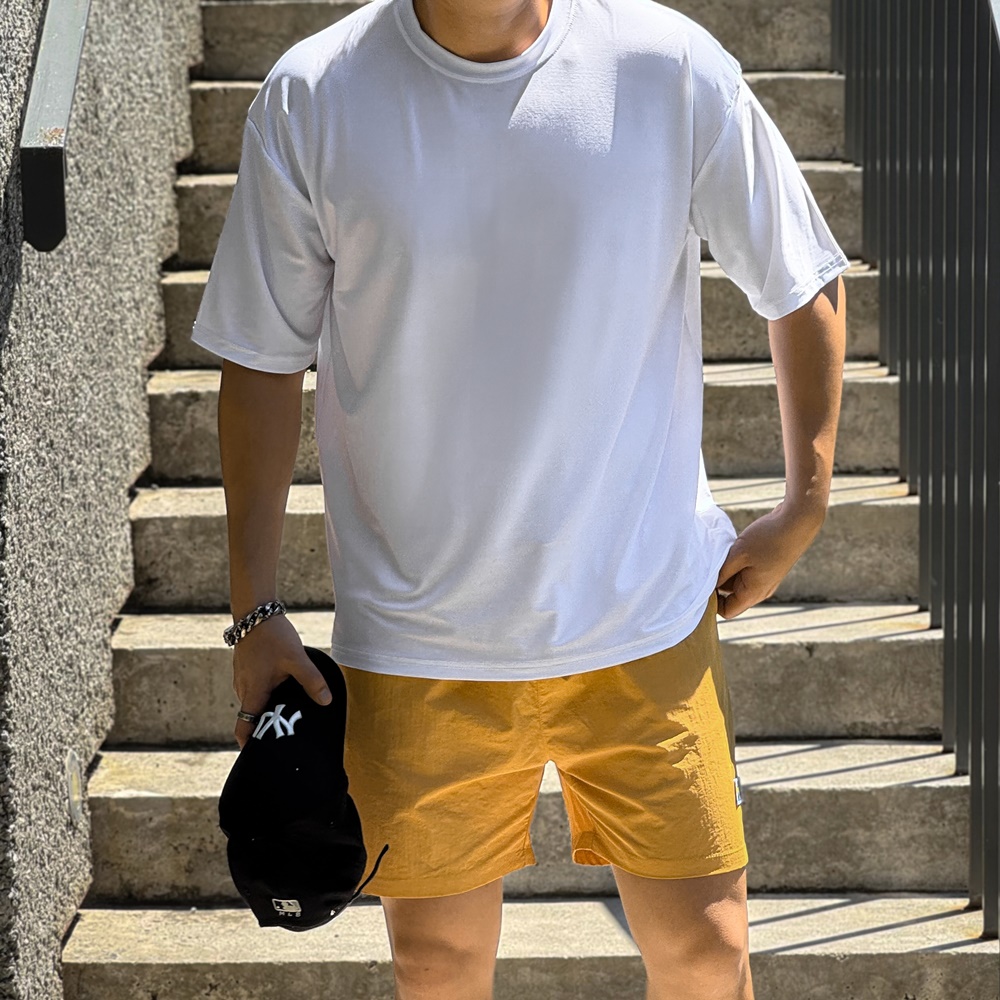 1+1 쿨티셔츠 쿨링반팔티 남자흰티 남자오버핏반팔 - 상품 이미지