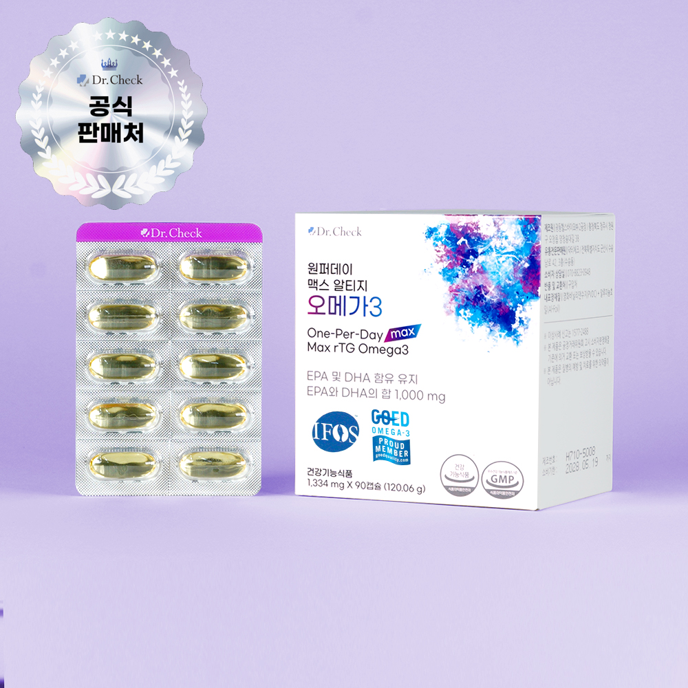 닥터체크 원퍼데이 맥스 알티지 오메가3 3개월 분 1박스