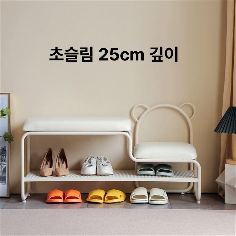 신발 벤치 현관 교환 간이 스툴 북유럽 수납 틈새 슈즈 원룸 인테리어 밀키화이트 70CM 길이x25CM A - 상세 이미지 3