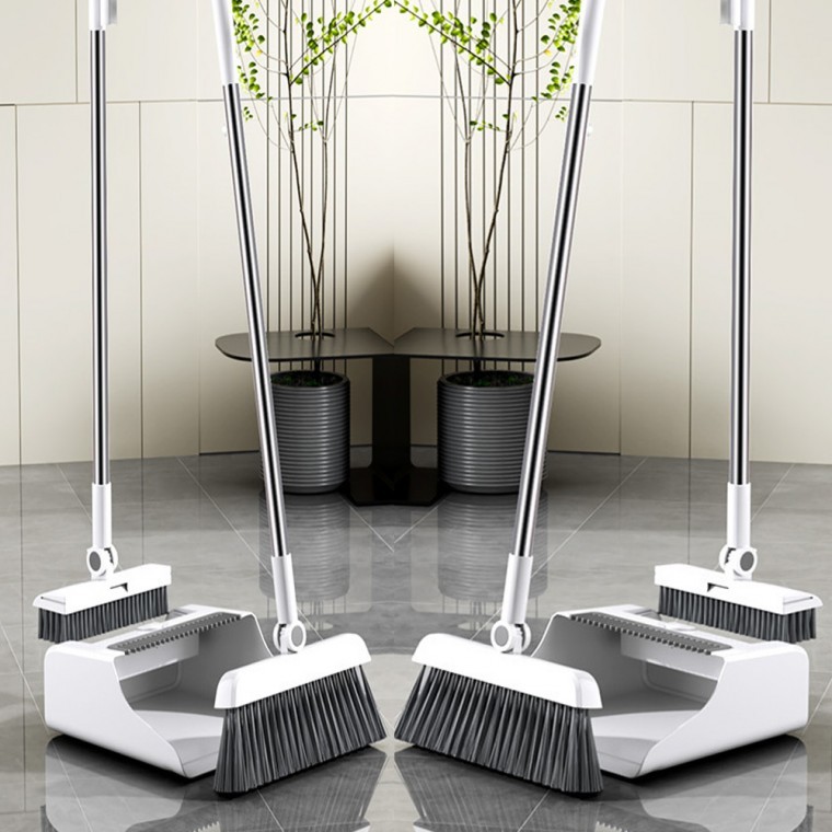 업소용 미용실 롱 긴 빗자루 쓰레받기 4in1 세트