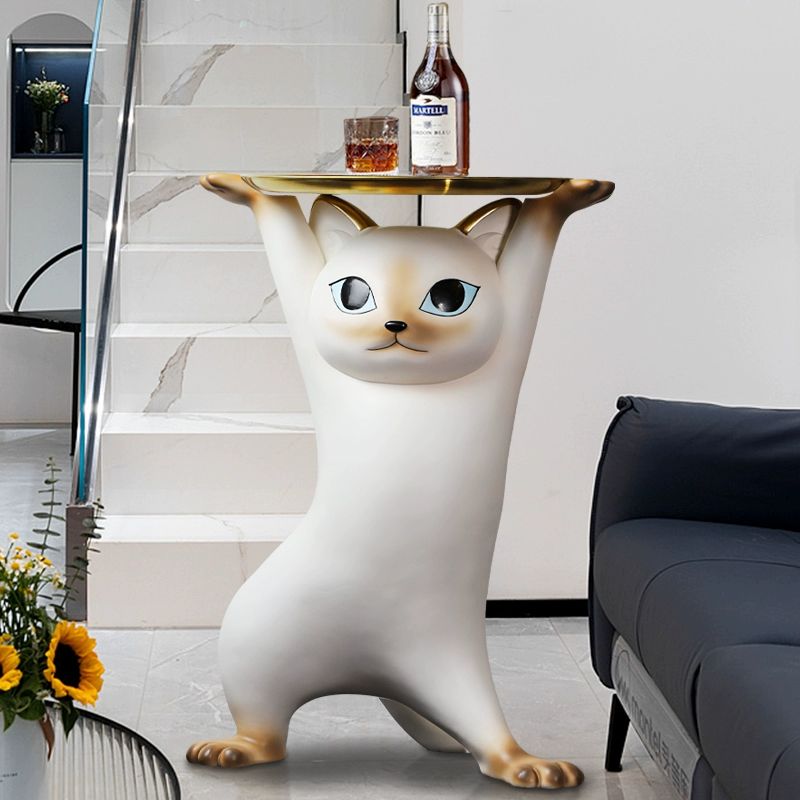 고양이 트레이 대형 테이블 장식품카페 선물용 카페 모래조각 요염 고양이 바닥 62cm A - 상세 이미지 4