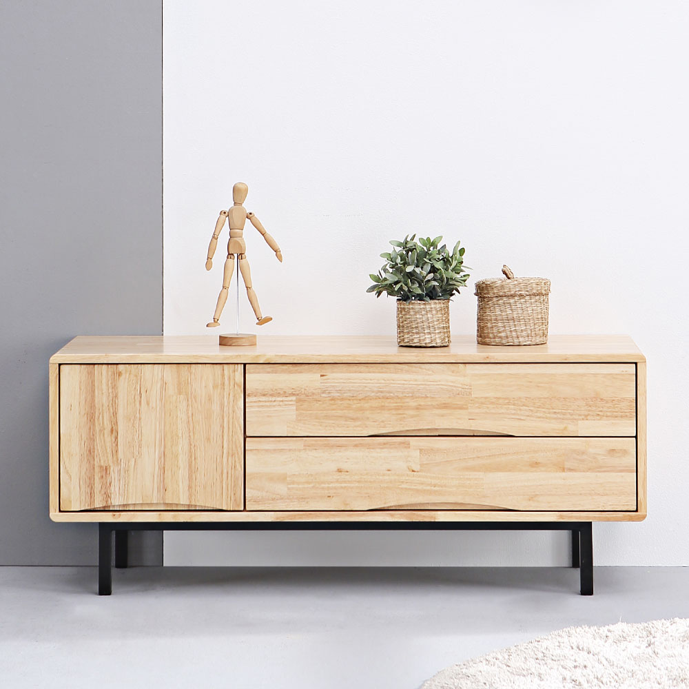 아듀 거실장 원목 티비다이 선반 TV 장식장 서랍 1200