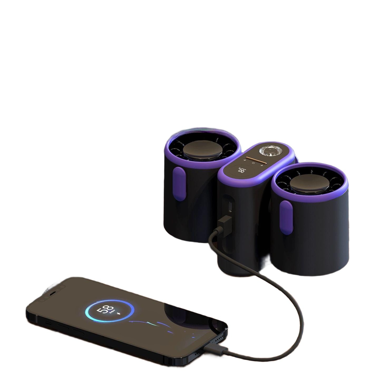 소형 선풍기 듀얼 책상용 사무실 양날개 무선 다이슨 그레이 8000mAh 23 0mAh - 상품 이미지