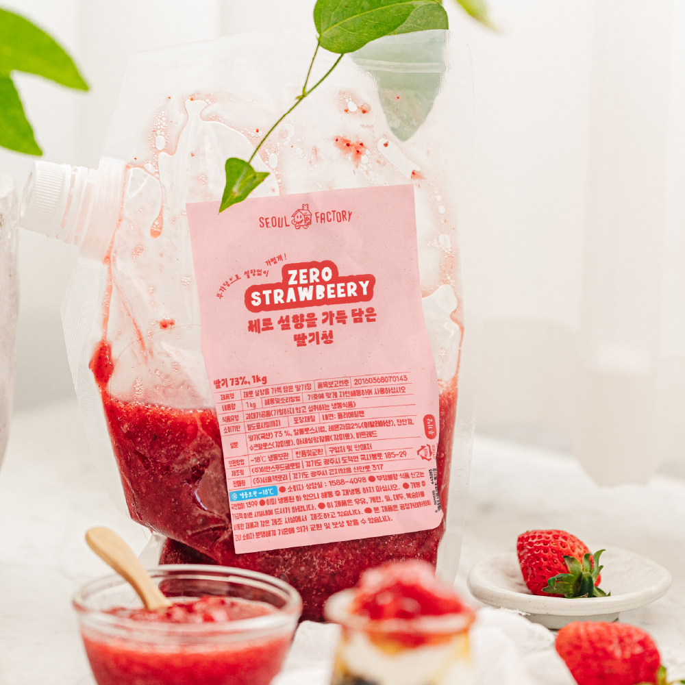 [냉동] 서울팩토리 제로 설향을 가득 담은 딸기청 1kg 딸기라떼