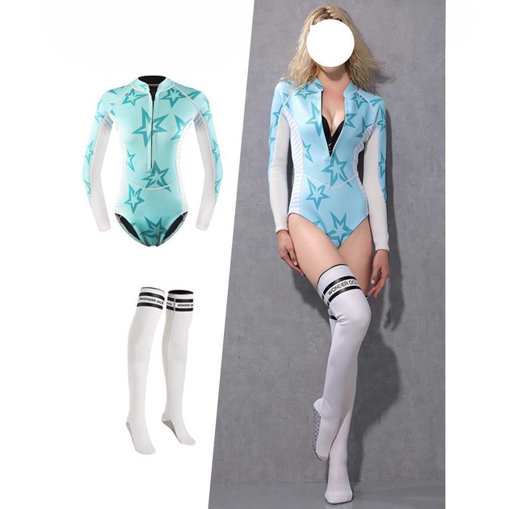 스노클링 수트 잠수복 수중 활동 네오프렌 슈트 여성 민트 점프수트 S-XL - 상세 이미지 3