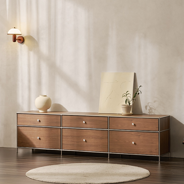 헤이몰리 헤이즈 미드센츄리 모듈 2단 1980 서랍장 거실장