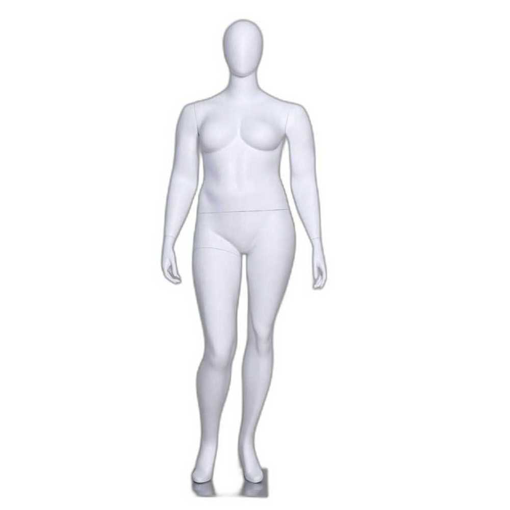쇼윈도용 빅사이즈 마네킹 플러스체형 전시 도구 JR-89C 곡선형 풋 화이트 - 상품 이미지