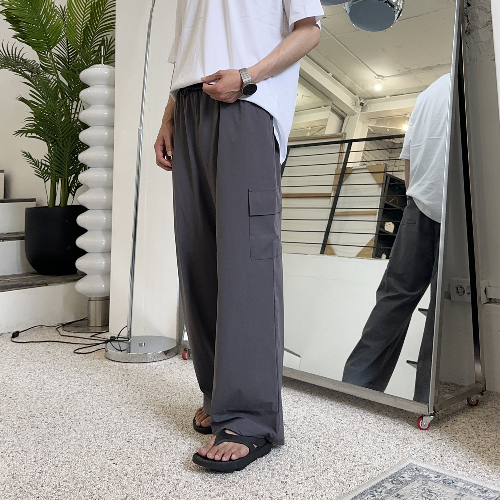 남자 여름바지 밴딩 카고 쿨 팬츠 남자 냉장고바지 - 상세 이미지 3