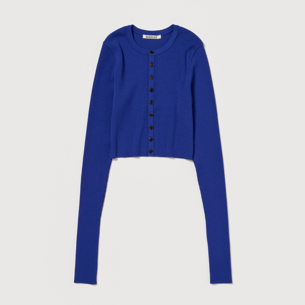 오라리 우먼즈 가디건 SUPER FINE WOOL HIGH GAUGE RIB KNIT SHORT CARDIGAN 25FW - 상세 이미지 4