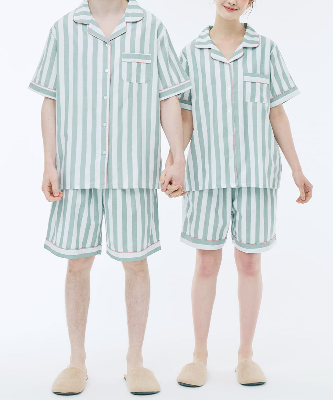 루나비에 신혼부부 커플 잠옷 스트라이프 홈웨어 파자마 파티 빅사이즈 모음전 이미지 8
