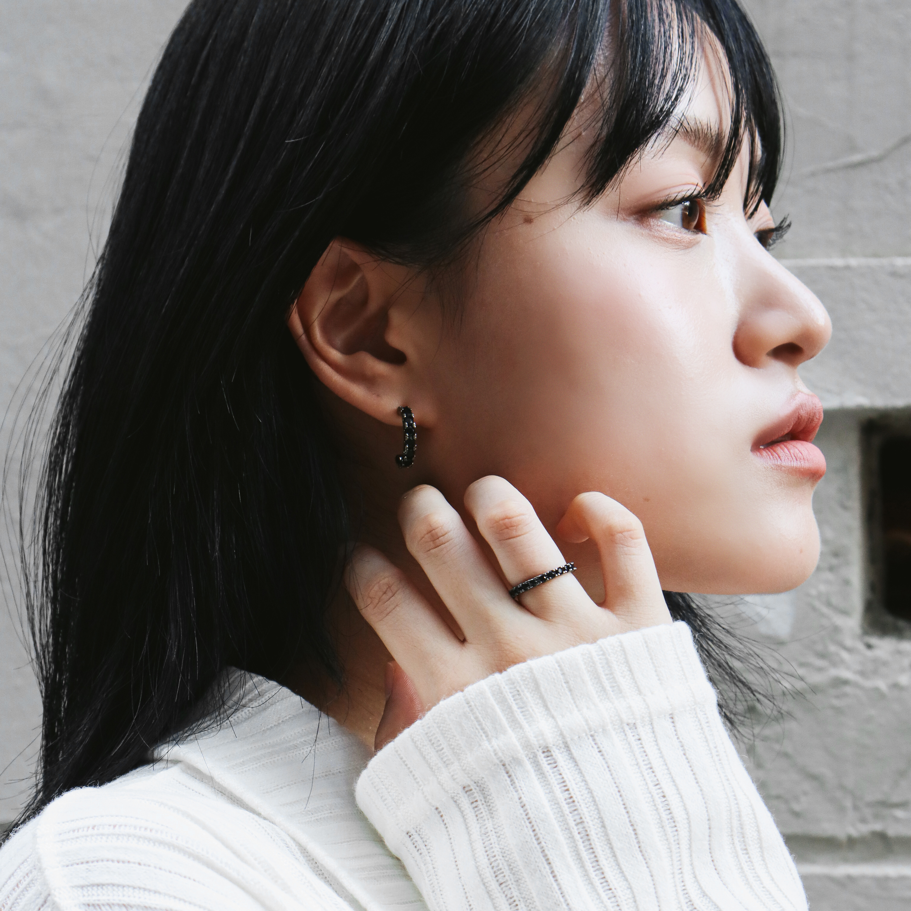 블랙 큐빅반지 2mm 이터니티 컬러 테니스반지 1부 이미지 8