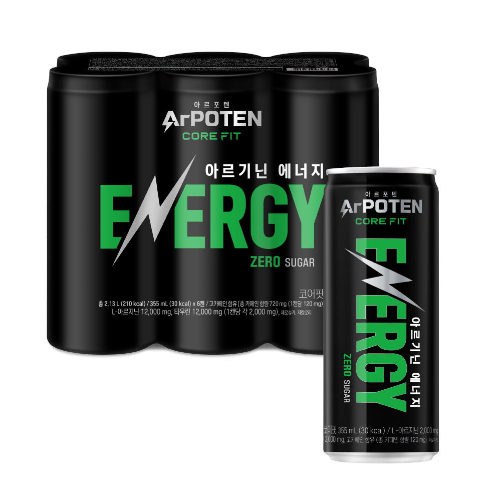 아르포텐 코어핏 에너지음료 에너지드링크 샤인머스켓 앤 사과, 355ml, 6개 - 상품 이미지