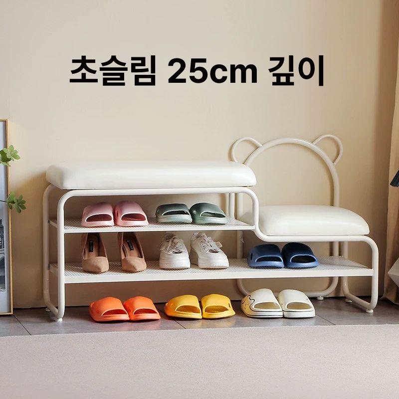 신발 벤치 현관 교환 간이 스툴 북유럽 수납 틈새 슈즈 원룸 인테리어 밀키화이트 70CM 길이x25CM A - 상세 이미지 4