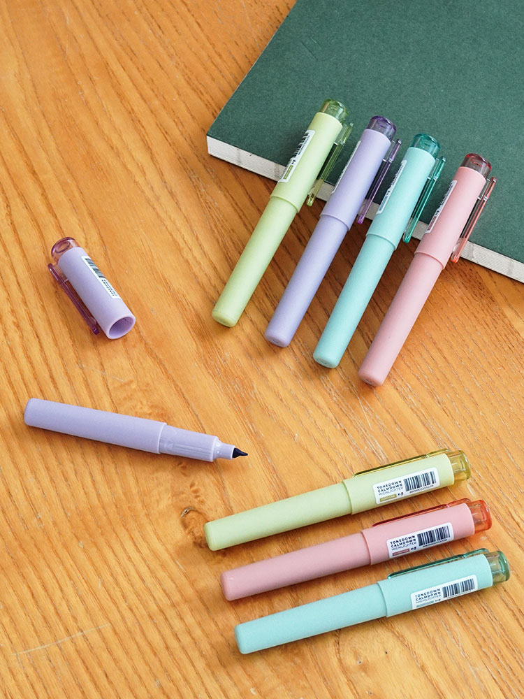 리훈 톤다운캄다운 하이라이터 연한 형광펜 4색 세트 암기펜