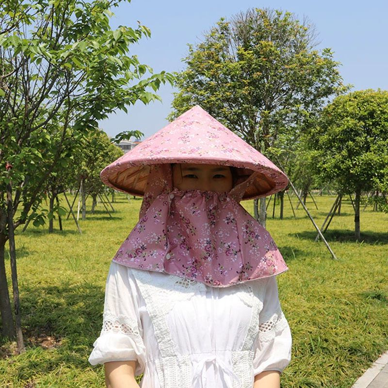 베트남모자 갓 우산 삿 모자형 차외선차단 정글모 삼엽 삼엽 대형 꽃 연베이지 모자 커버 직경 42CM - 상세 이미지 2