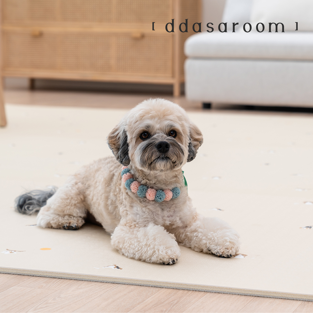 따사룸 강아지 미끄럼방지 롤매트 마블아이보리 110x50x0.6cm