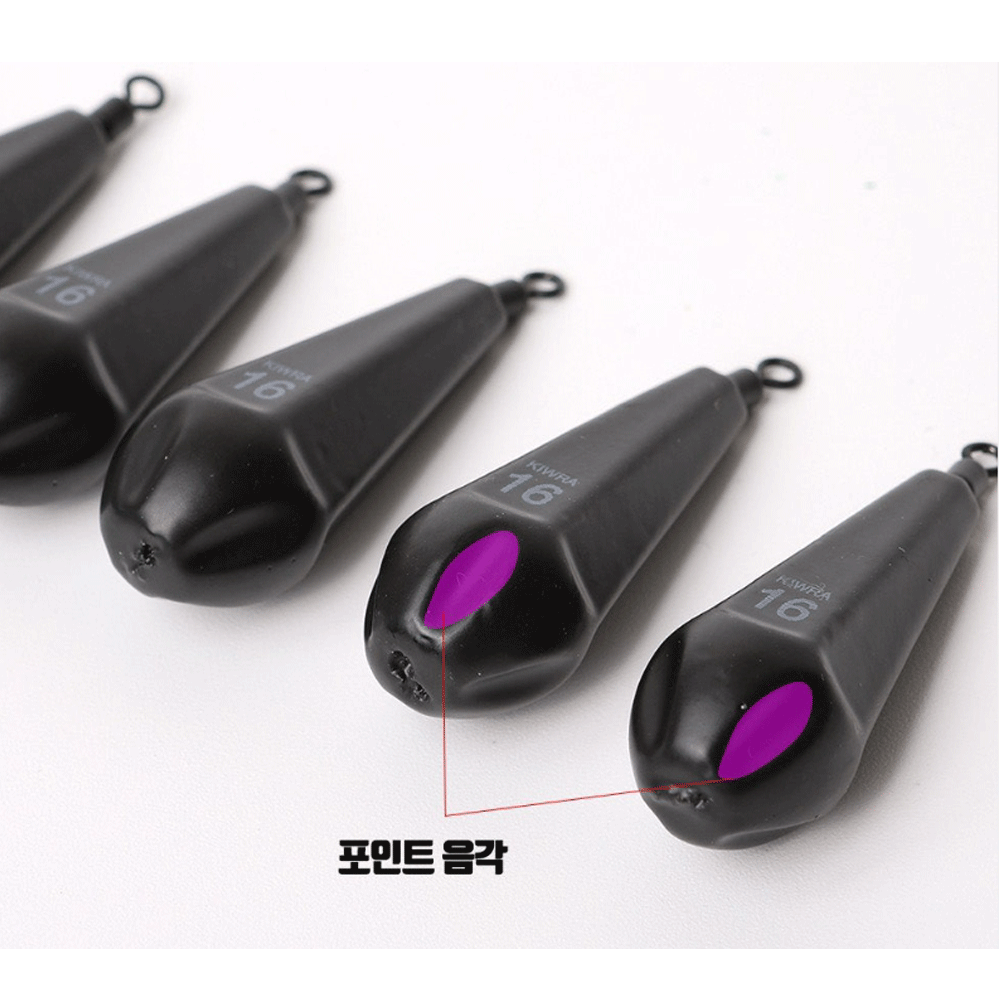 키우라 주꾸미 갑오징어 고리 다운샷 낚시 쉴드 무광 블랙 봉돌 추 싱커 30호, 3개입, 1개 - 상세 이미지 3