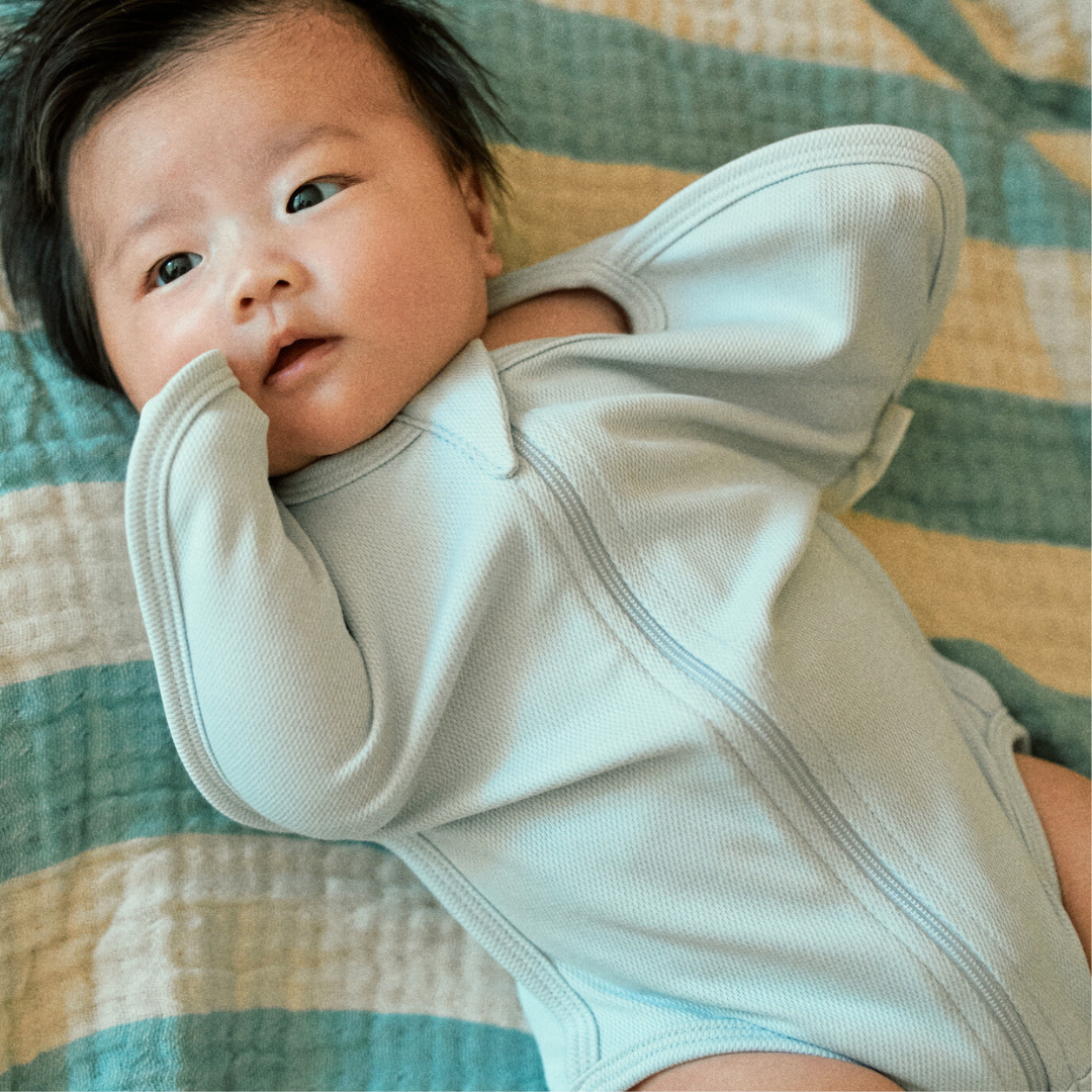 메리튠 신생아 스와들 속싸개 모로반사 방지 나비잠 스와들수트 퍼포먼스 텐션 (소프트 블루), M - 상세 이미지 3