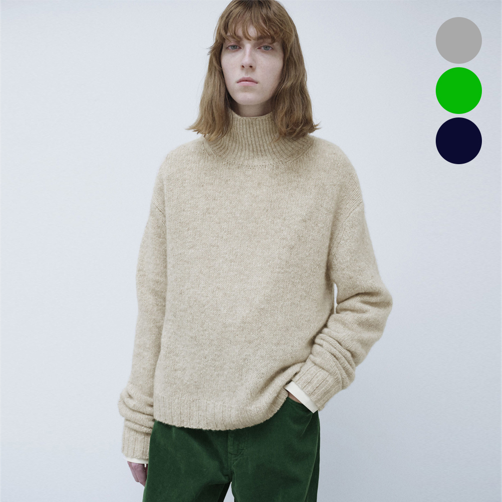 오라리 우먼즈 니트 CASHMERE MELANGE KNIT TURTLE 25FW - 상품 이미지