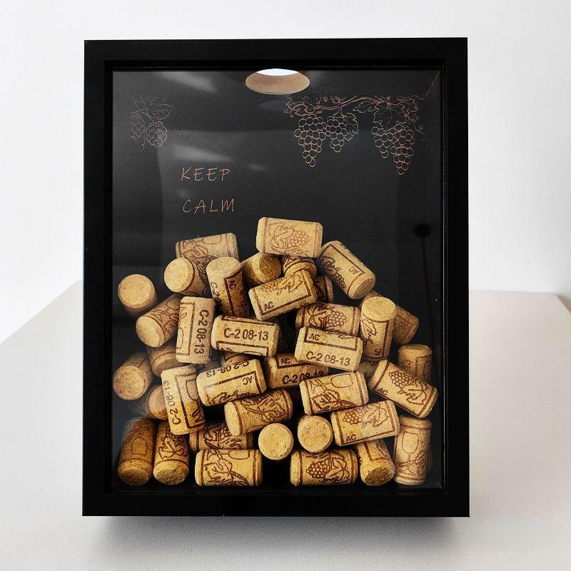 와인바 다이닝 와인 샴페인잔 빈티지 코르크마개 보관함 블랙 병마개 제외 개구부 4cm 22x27x6.5cm - 상세 이미지 2
