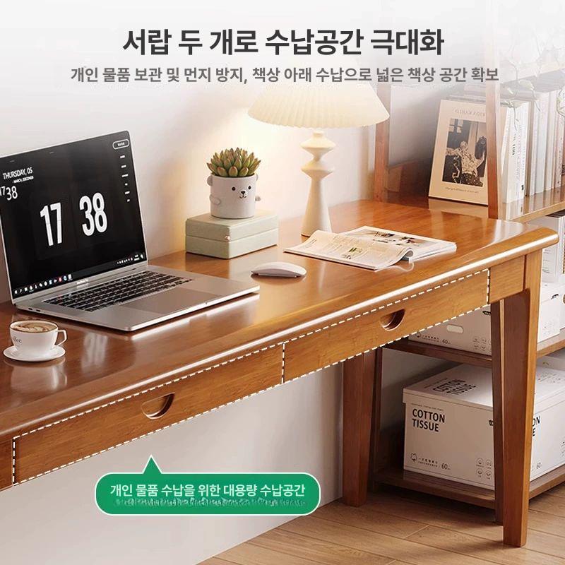 원목 창가 테이블 좁고긴 탁자 소파 노트북 수납 좁고 접이식 폭좁은책상 - 상세 이미지 4