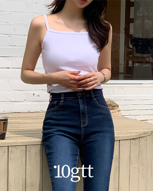 [자체제작] 바이오 스퀘어넥 크롭 이너 레이어드 끈 나시 슬리브리스 TS035 이미지 7