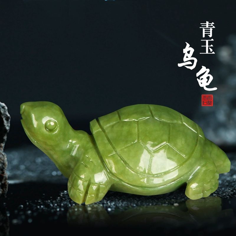 개업선물 천연 옥돌 거북이 옥조각 개업 집들이 청옥 15cm 거북이 한쌍 - 상세 이미지 2
