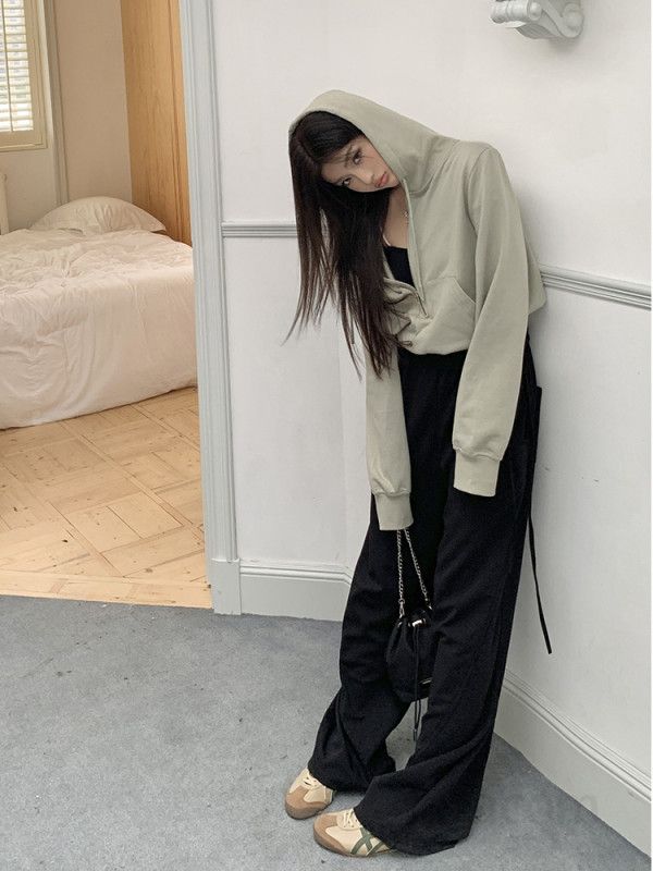 여성 랜턴 와이드 팬츠 드로스트링 레이스업 디자인 캐주얼 운동복 스타일 편안한 착용감의 스웨트 팬츠 모던한 가을용 여성용 바지 - 상세 이미지 3