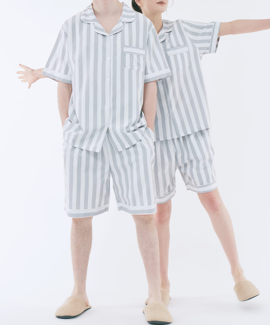 루나비에 신혼부부 커플 잠옷 스트라이프 홈웨어 파자마 파티 빅사이즈 모음전 이미지 7
