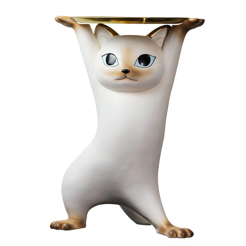 고양이 트레이 대형 테이블 장식품카페 선물용 카페 모래조각 요염 고양이 바닥 62cm A - 상품 이미지