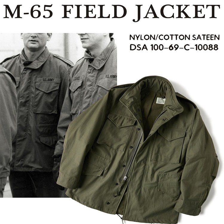 브론슨 올리브그린 숏기장 M-65 야상 1969 복각 필드 재킷 빈티지 아메카지 아미 그린 S - 상세 이미지 5