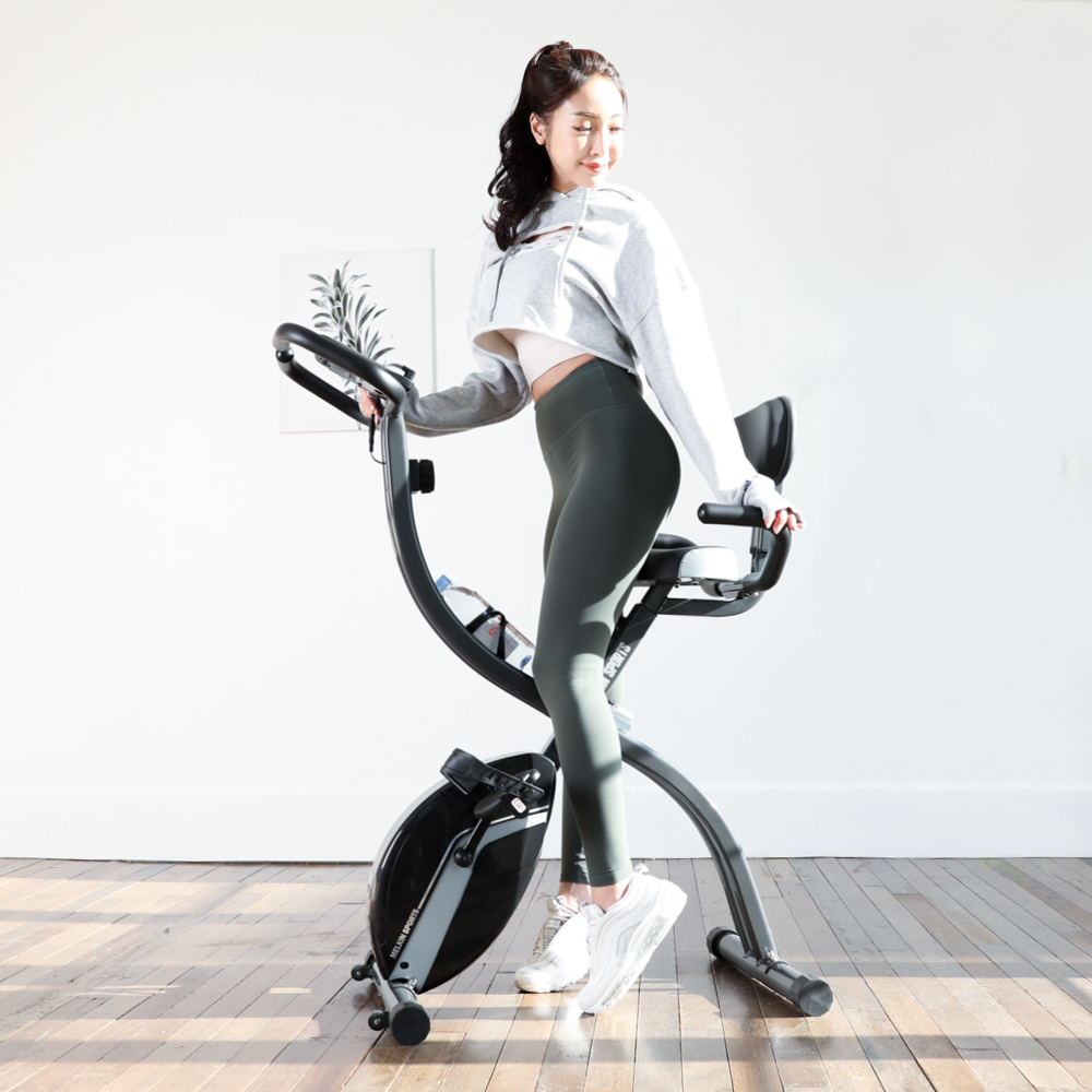멜킨 폴민 실내 자전거 가정용 접이식 바이크 유산소 운동 기구 헬스 사이클 차콜블랙