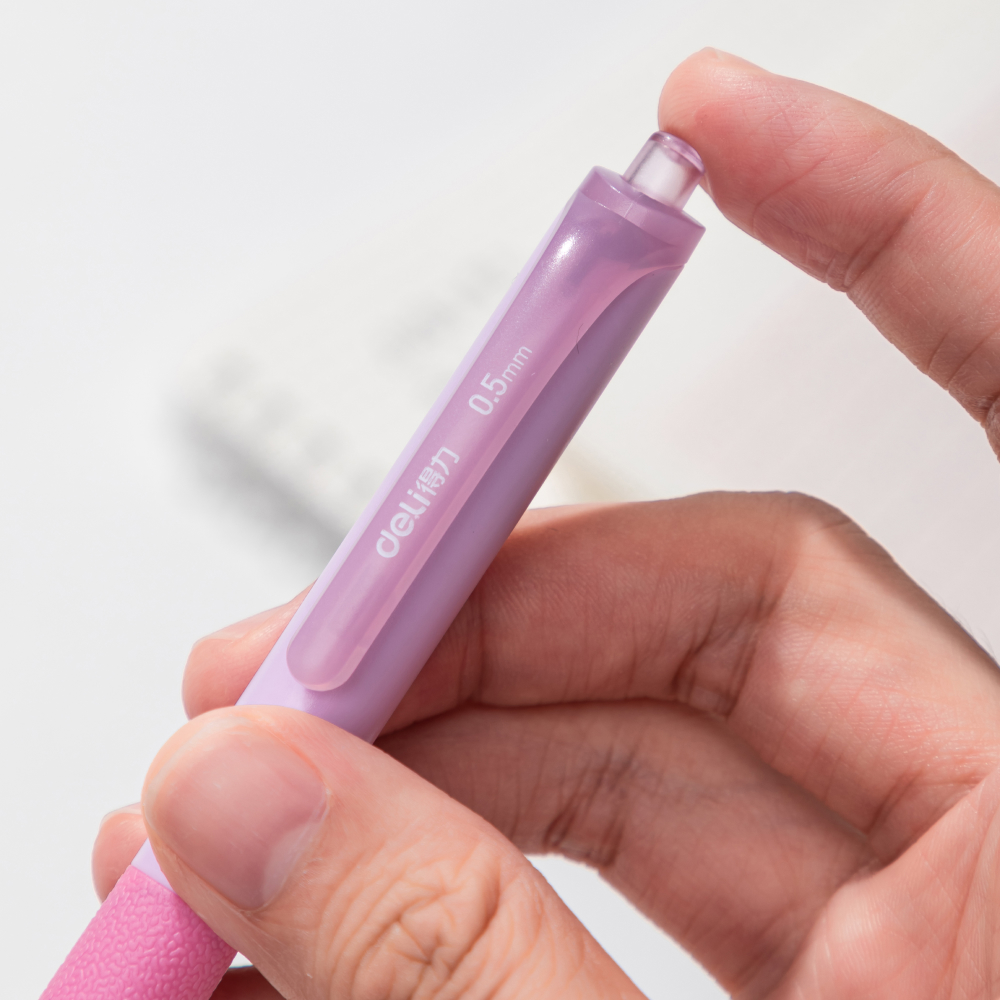투톤 텍스처 노크식 젤잉크펜 0.5mm 4자루 세트 - 상세 이미지 3