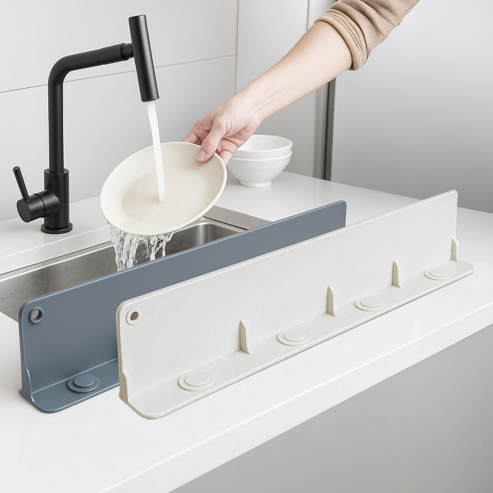 레토 실리콘 싱크대 물막이 떨어지지않는 흡착판 물튐방지 가림막