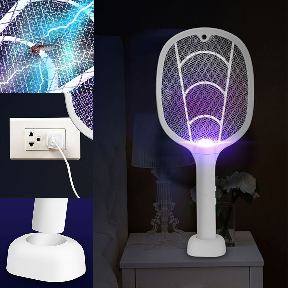 강력 충전식 전기모기채 안전 스위치 해충 led 스탠드 트랩